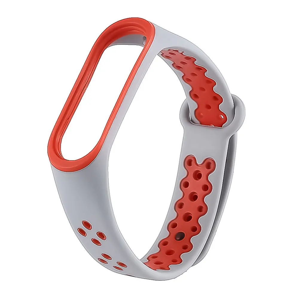 gray orange Для Xiaomi Mi Band 3/4 заменить мужской t силиконовый спортивный ремешок на запястье женские мужские умные часы заменить Мужские t браслет Лидер продаж - Цвет ремешка: gray orange