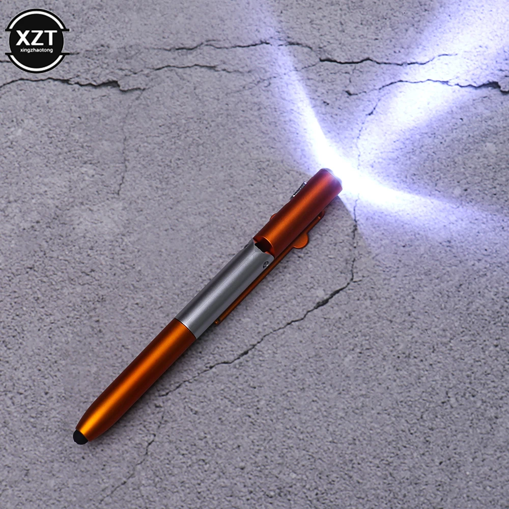 Multi-function 4-in-1 Foldable Ballpoint Pen Capacitive Stylus Flashlight Support for Tablet Cellphone Mobile Phone Holder