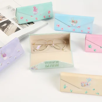 

1pcs Top-grade PU Spectacle Cases for Eyeglasses Fashion Folding Sunglasses Box Bag Portable Eyewear Protector Box