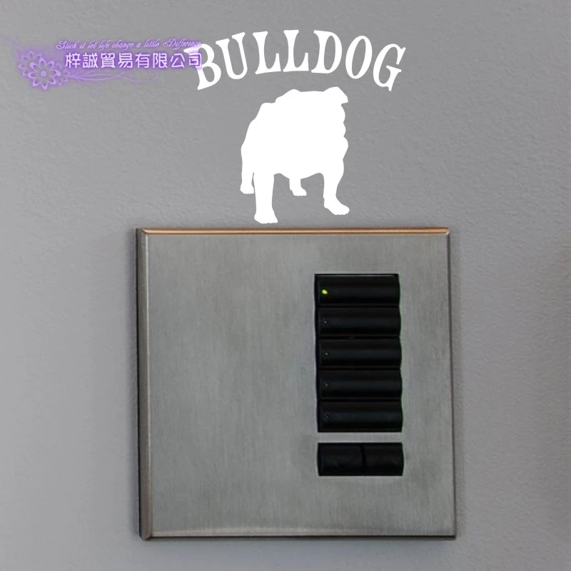 Bulldog Decal Grooming Salon Pet Shop Sticker Decalcomania Poster Vinile Wall Art Decalcomanie Decor Murale Pet Clinic Decalcomania Sticker