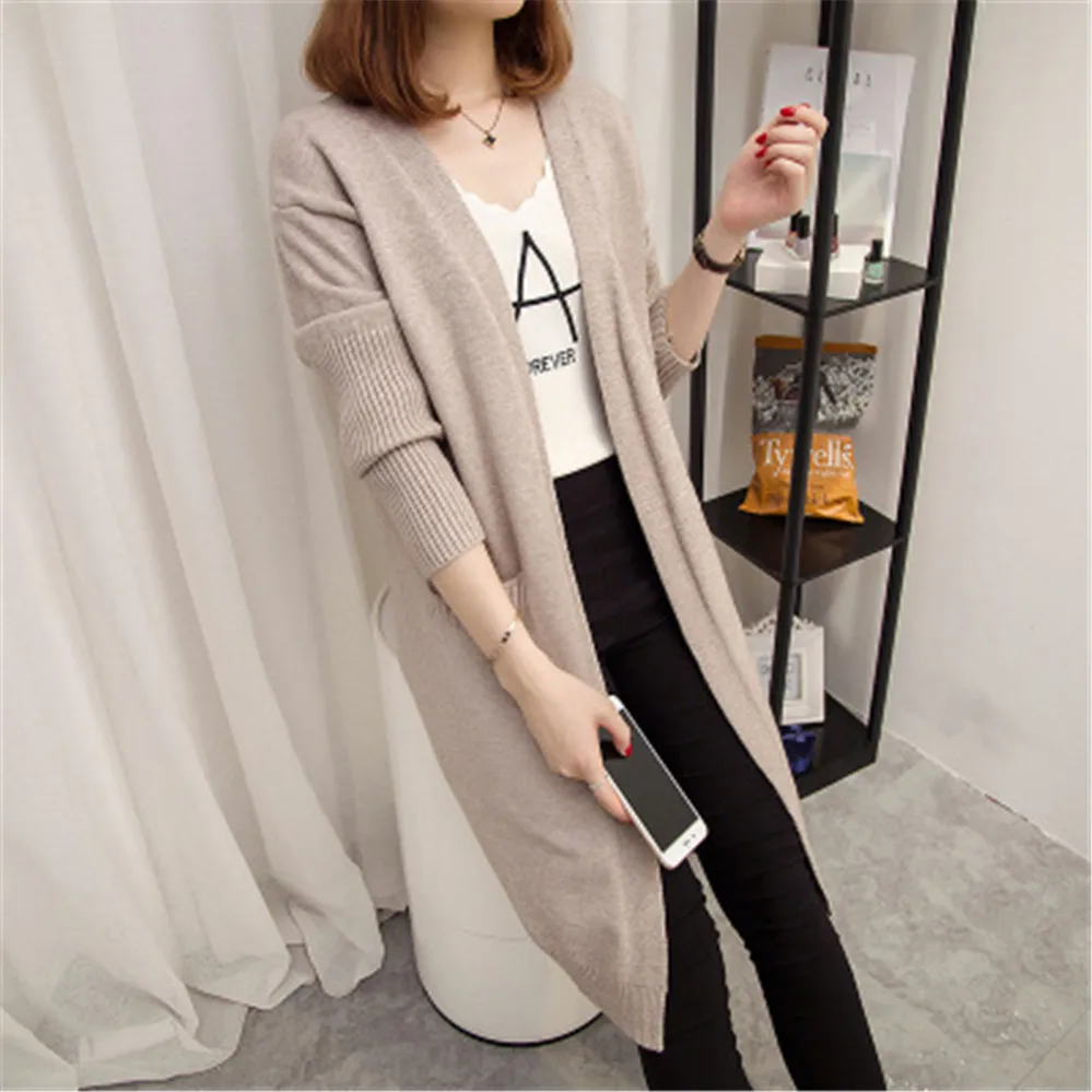 여성용 긴팔 니트 가디건, 단색 스웨터, 한국 상의, 캐주얼 루즈 스웨터, 타이드, 2021 봄, 가을, 신상