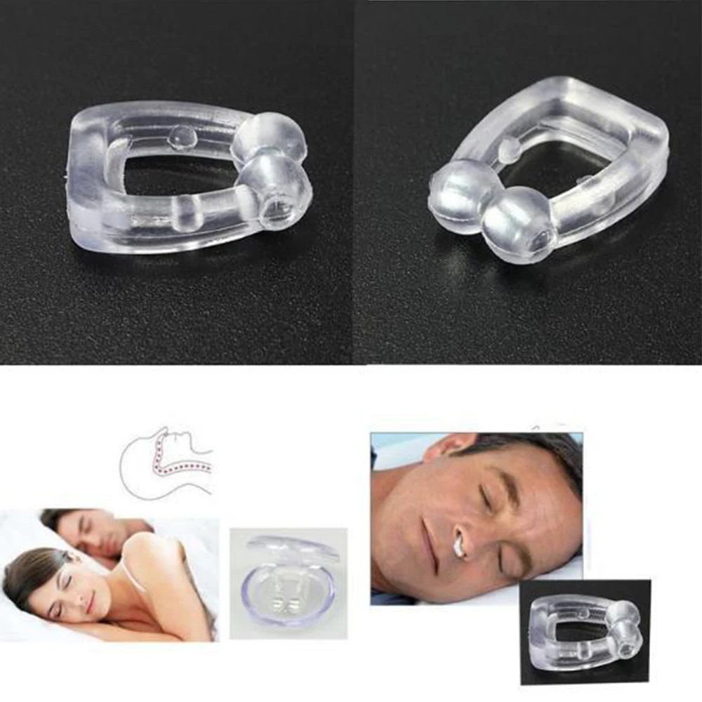 Silicone-Magnetic-Anti-Snore-Stop-Snoring-Nose-Clip-Sleep-Tray-Sleeping-Aid-Apnea-Guard-Night-Device