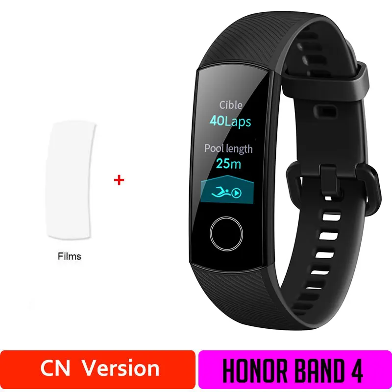 BlackStandard4 add F Браслет HONOR Band 4, фитнес-браслет, трекер, спортивный браслет, трекер активности в реальном времени, смарт-носимые устройства(стандарт - Цвет: BlackStandard4 add F