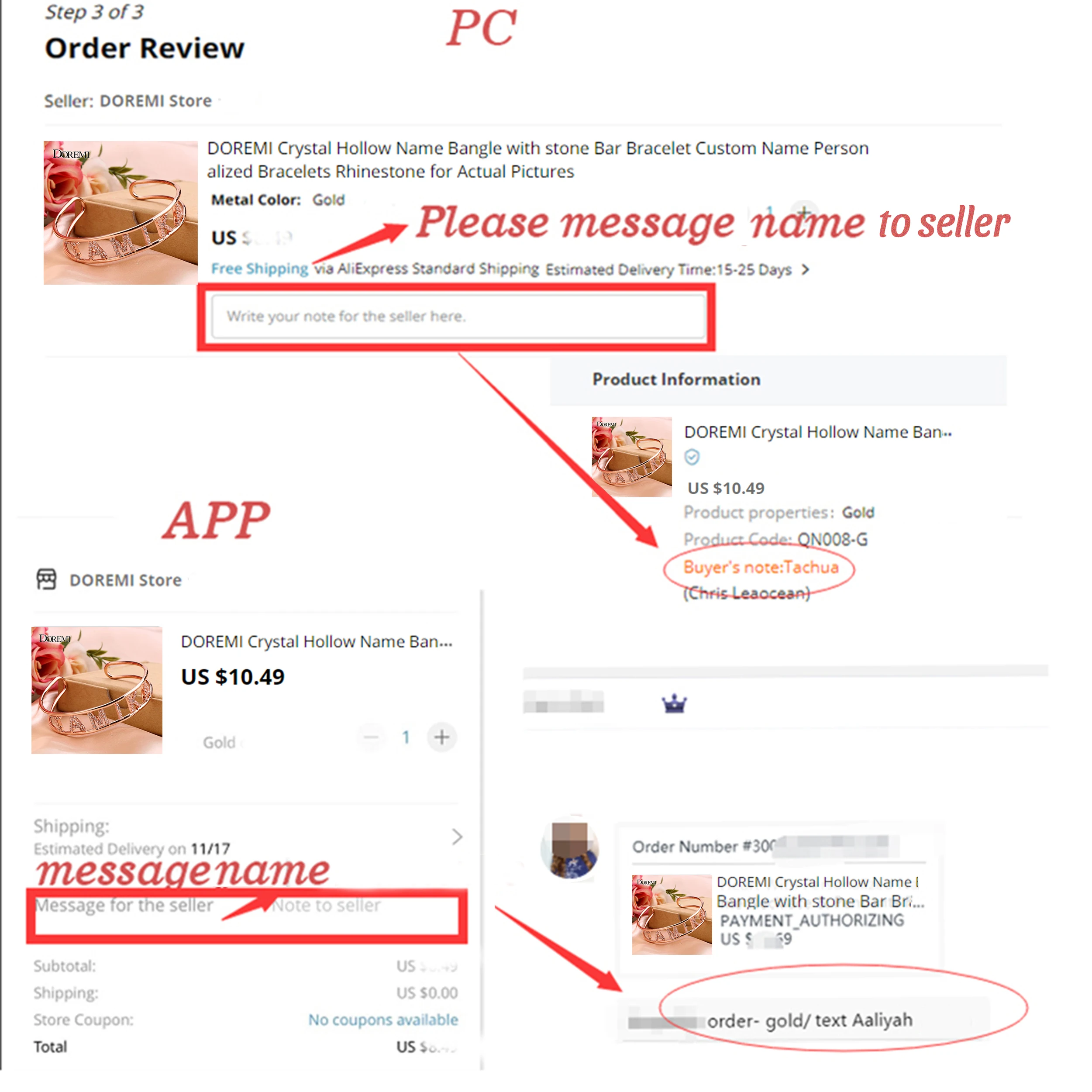 DOREM Crystal Pendant Custom Name Pendant Gold Necklace Zircon 6MM Letter Chain PersonaliseD Necklace for Women Jewelry Gift