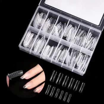 

False Nails Quick Poly Gel Building Mold Form Finger For Manicure Tips UV Polygel Art Builder Fiber Tools Nail Extension Q0H2