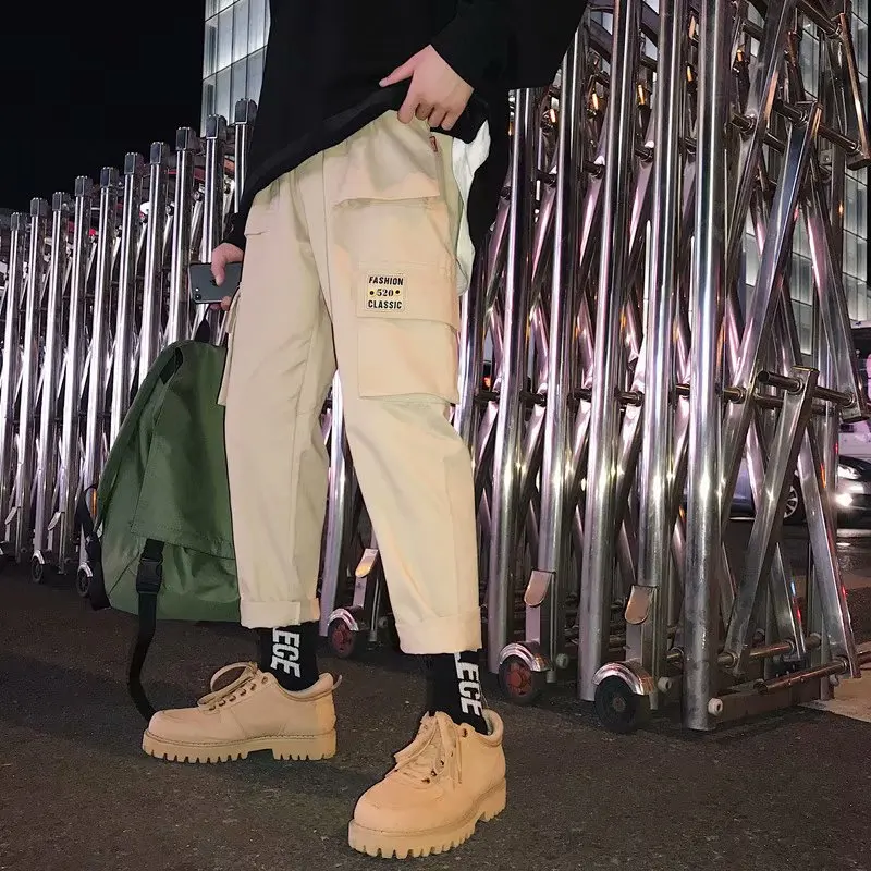 Zogaa мужские брюки-карго в стиле хип-хоп, новинка 2019 года, винтажные Брюки-джоггеры с несколькими карманами, мужские корейские модные