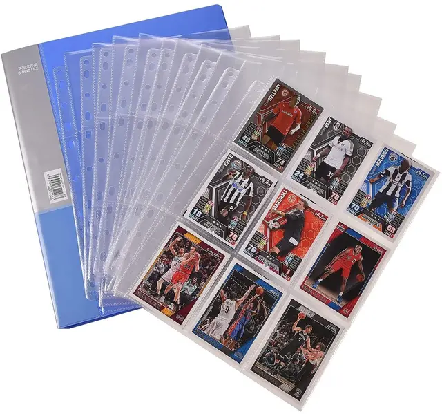 20 Pieces Trading Card Sleeve Pages, 100 Pack 9 Pocket Trading