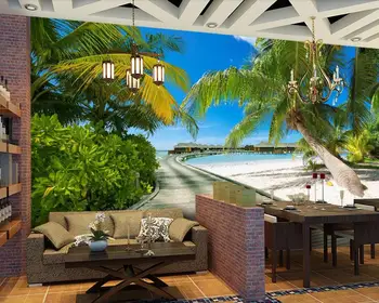 

custom painting wallpaper 3d Sea view wall paper for coffee shop Living room bedroom hotel meeting room home decor wallpaper