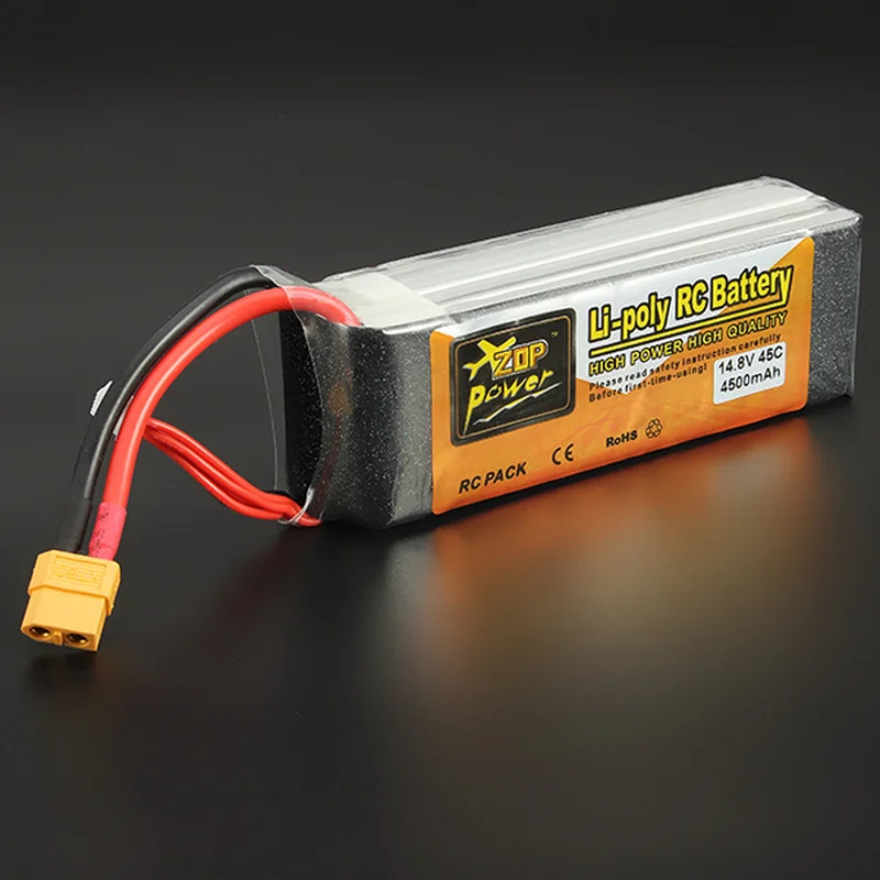 2 шт ZOP power 14,8 V 4500mAh 4S 45C Lipo батарея XT60 разъем для радиоуправляемого квадрокоптера самолета вертолета автомобиля