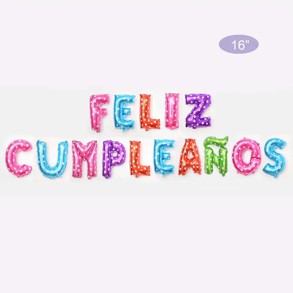 FELIZ CUMPLEANOS майлар из фольги для воздушных шаров воздушный шар украшение вечеринки