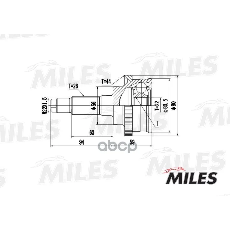 Шрус Mazda 323 1.5 94-98 Нар.(Abs) Miles Ga20218 Miles арт. GA20218
