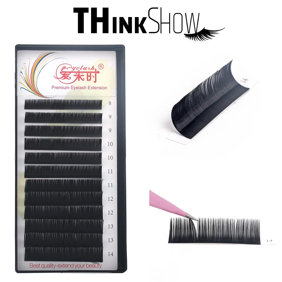 

12 Lines 0.03-0.25mm Eyelash Extension CC Curl Individual Eyelash Extensions False Mink Lashes Extension Dropshipping