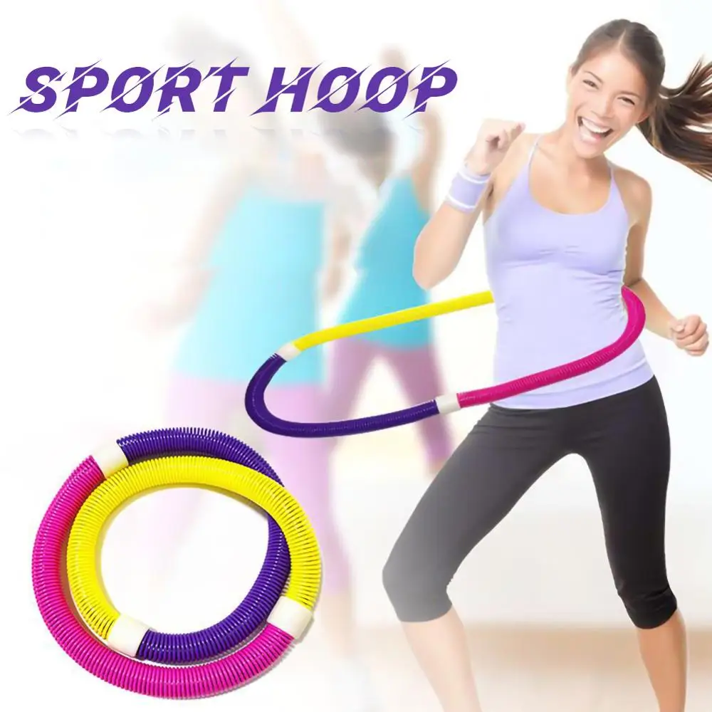 

Fitness Hoops PVC Spring Gymnastics Hoop Slimming Waist Training Workout Weight Portable Soft Folding Gym Fitness Equipment 2020