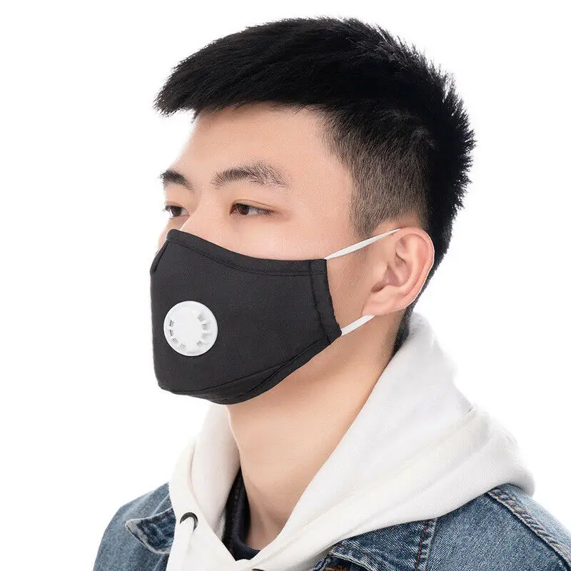 

PM2.5 face mask breathing valve respirator face mask smoke dust anti influenza masks ffp3 with valve + 2 filters can be reused