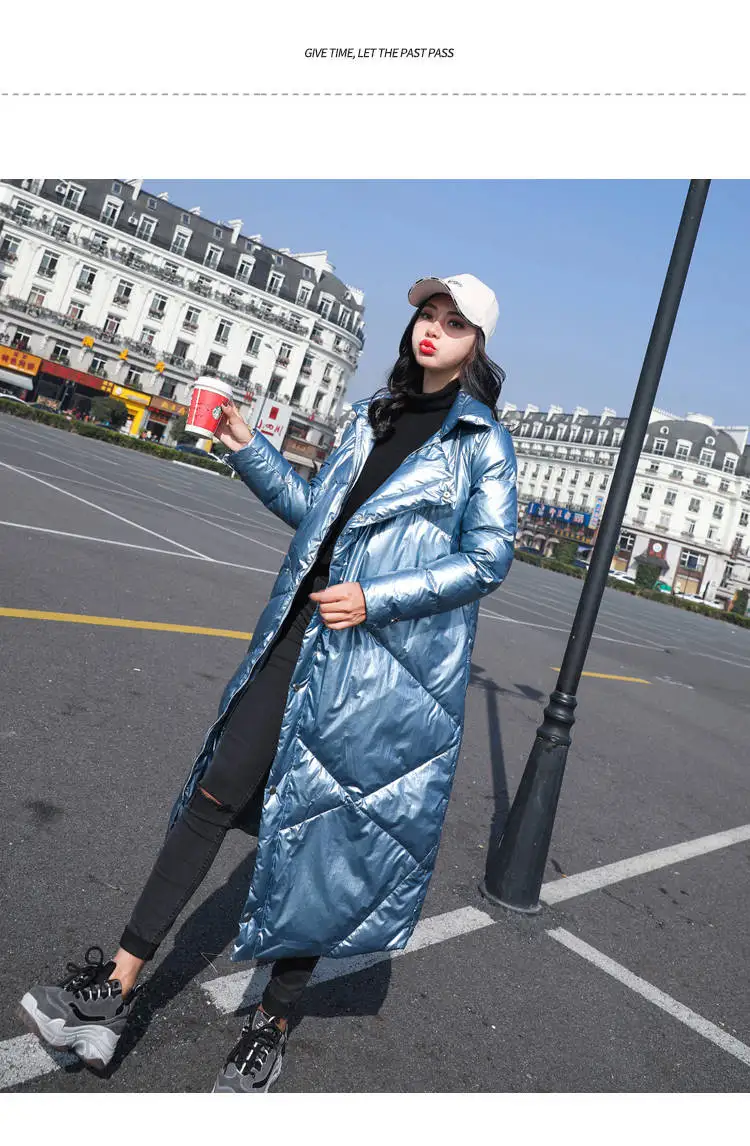 Heydress однотонное женское модное плотное длинное пуховое пальто для девушек с отложным воротником, Женская Повседневная Верхняя одежда, теплый пуховик