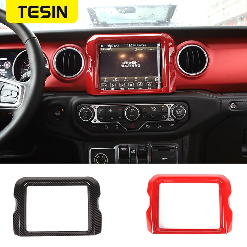 

TESIN 7 inch Interior Mouldings for Jeep Wrangler JL 2018 Navigation Cover Decoration ABS Sticker for wrangler 2018 Accessories