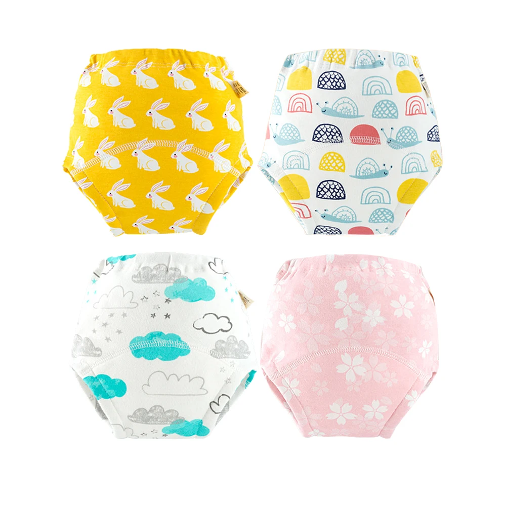 

4 pcs/lot 9 Layers Cotton Baby Reusable Diapers Cloth Nappies Baby Training Pants Toddler Infant Panties Toddler Underpants