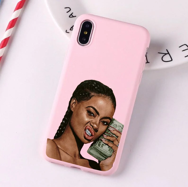 22834 MAKE MONEY Not Friends Kash Black head Girl Fundas чехол для iPhone X XR XS Max 8 7 6s Plus 11 Pro конфетный розовый силиконовый чехол - Цвет: 22834