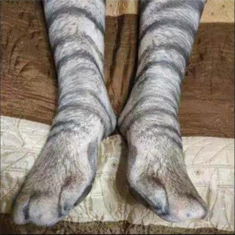 Adult Children 3d Print Animal Paw Socks Unisex Crew Cat Long Stocks Elastic Breathable Sport Sock Duck Horse Cat Paw Cow Hoof Aliexpress