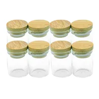 50pcs 15ml 30x40mm Glass Bottle With Bamboo Cap Glass Bottles Liquid Food Grade Tea Liquorice Candy Saffron Jars Vials 2