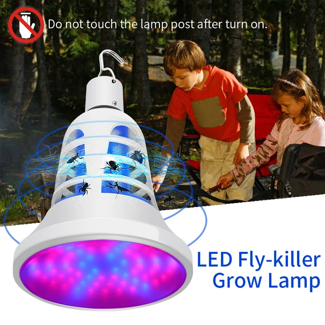 UV Plant Grow Bulb Bug Zapper Light Bulb - 2 in 1 Electronic
