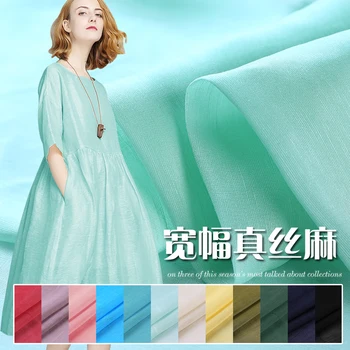 

Wide Silk ma mian liao Blended Silk Linen Cloth Silk Linen-Blend Fabric Clothing Dress Cloth