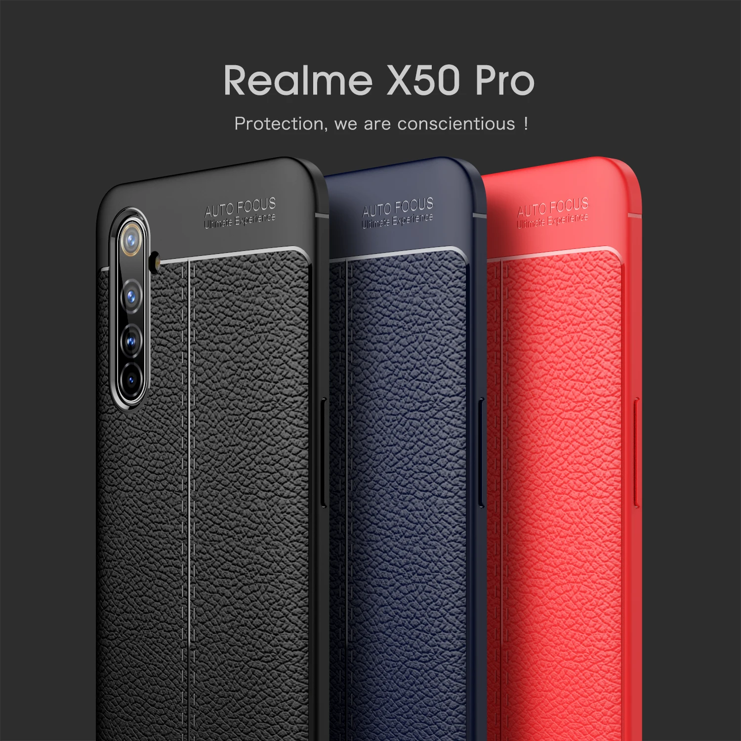 

PU Leather Case for Realme X50 Pro Cover Business Soft Silicone Comfortable Tactile Anti-fingerprint for Realme X50 Pro Funda