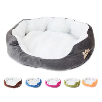 

New Dog Paw pattern Pet's Nest Warm Washable Gray Cushion Small Dogs Cats Nest Winter Warm Sleeping Pet Dog Bed Pet Mat Supplies