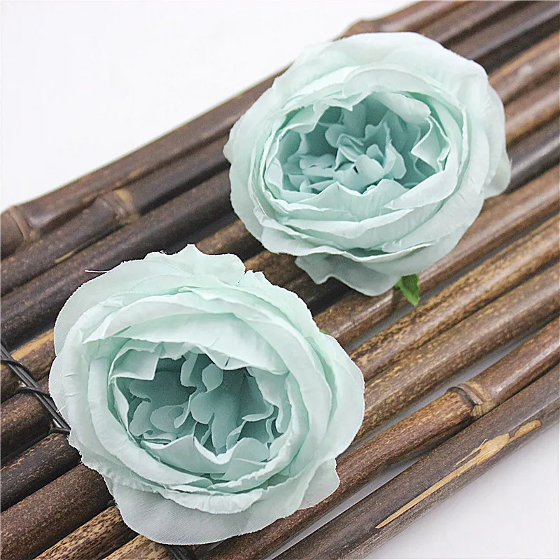 5PCS 7.5cm Peony Flower Head Silk Artificial Flowers For Wedding Decoration DIY Decorative Party Hotel Home Wreath Fake Flowers