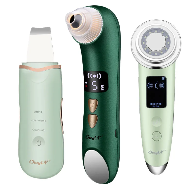 CkeyiN-Depurador Facial ultrasónico, eliminador de espinillas al vacío, compresa caliente, fotones LED, estiramiento Facial, antienvejecimiento, cuidado de la piel