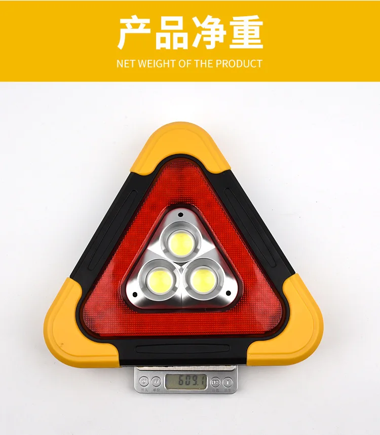 Sinal de Aviso Segurança da Estrada Led para Carro Triangular Multifuncional Emergência Alarme Lâmpada Portátil Intermitente Luz 18 lâmpada portátil, luz intermitente