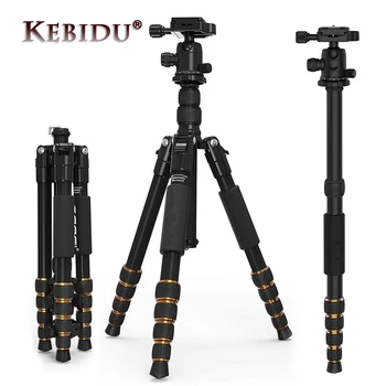 

Kebidu Portable Q666 Professional Travel Camera Tripod Monopod Aluminum Ball Head Compact For Digital SLR DSLR Camera