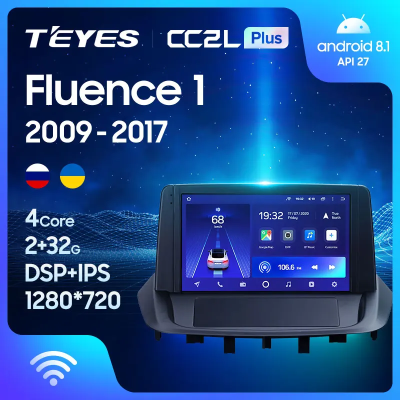 TEYES CC2L Plus Штатная магнитола For Рено Флуенс 1 поколение Renault Fluence 2009 2017 Android до 4 ЯДЕР 2