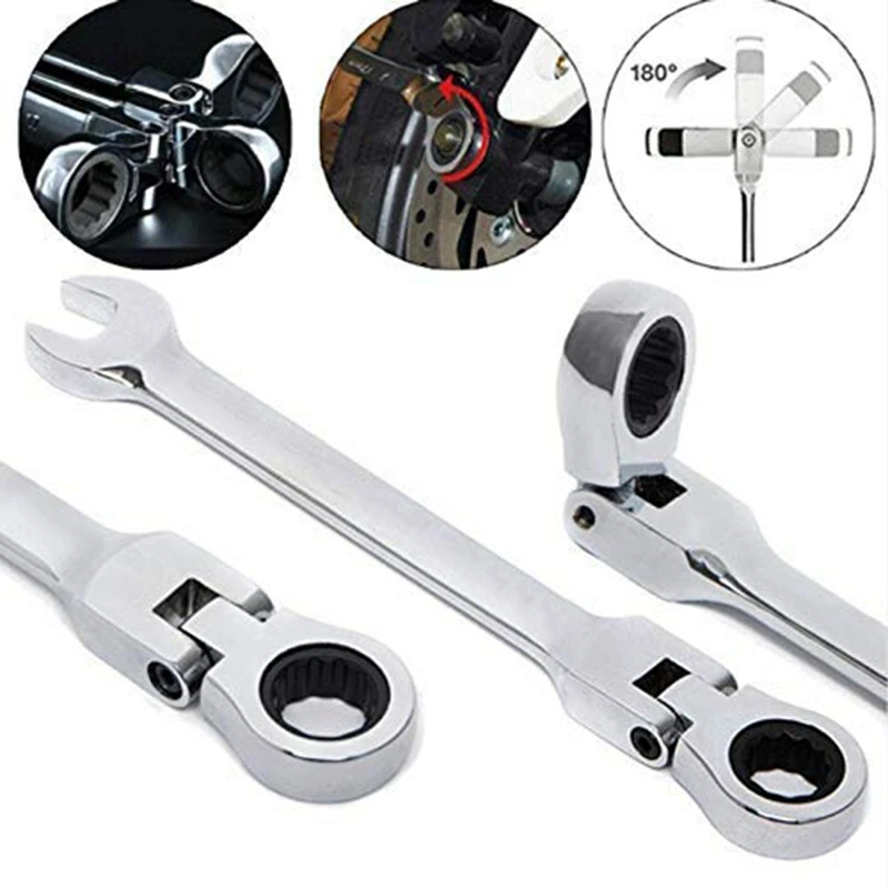 YYONGAO Repair Tools 6Pcs Flexible Combination Wrench Set Ratchet Wrench Torque Wrench Spanner A Set of Keys Wrenches 