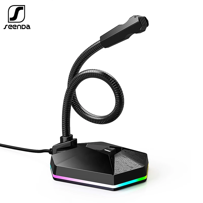 SeenDa Gaming Keyboard USB микрофон с цветовой моделью RGB магический лампами для игры в чате