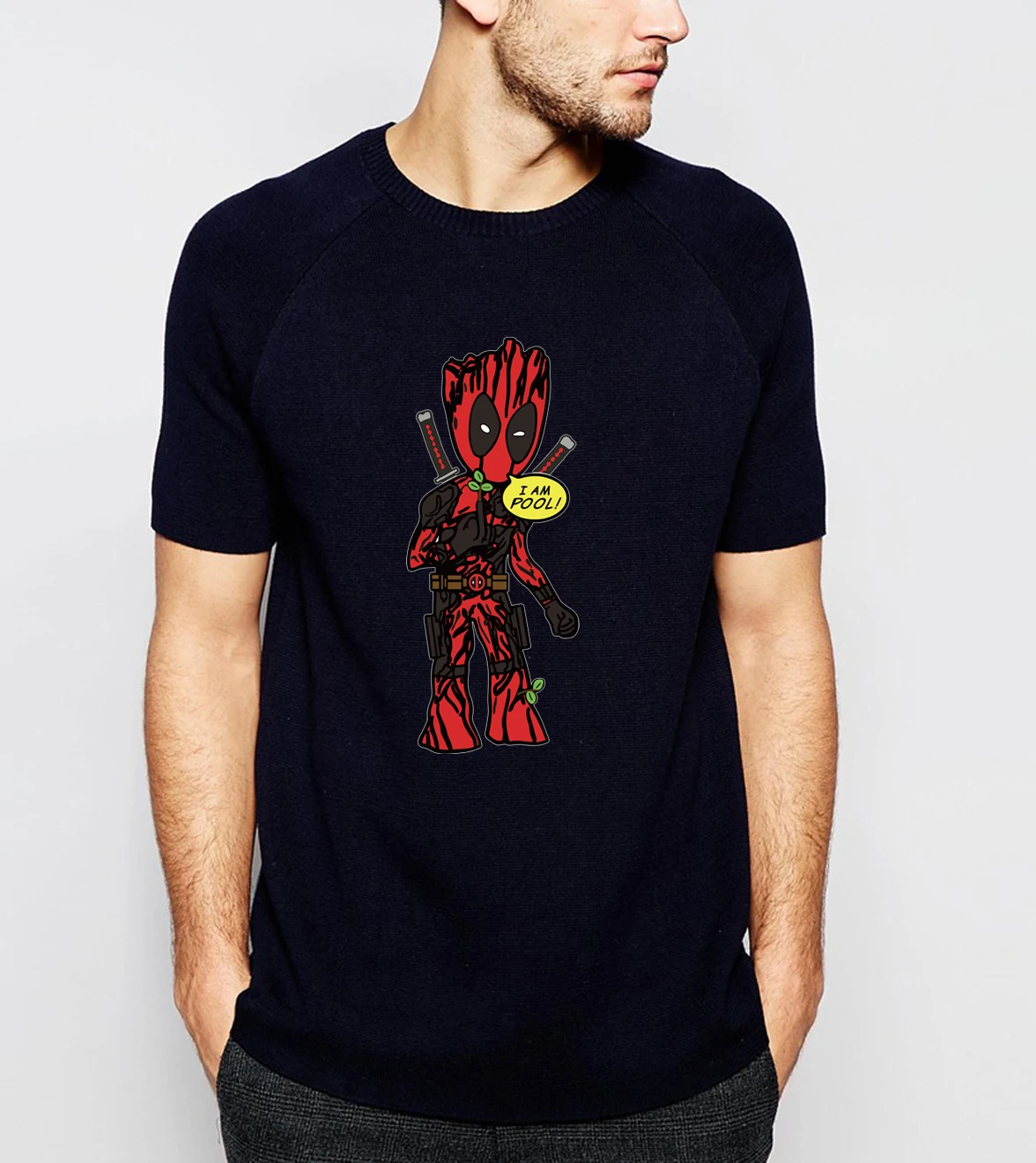 

Superhero T Shirt Movie Deadpool Tshirt I Am Groot T-Shirts Summer Top Tee Hipster Cotton Round Neck Shirt Streetwear Sportswear