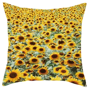 

Pillow Case Sunflower Pillowcase Short Plush Polyester Throw Pillow Cover