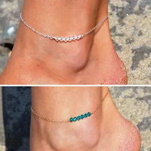 

Fashion Simple Women's Anklet Transparent Crystal Beads Anklet Summer Beach Foot Ornaments