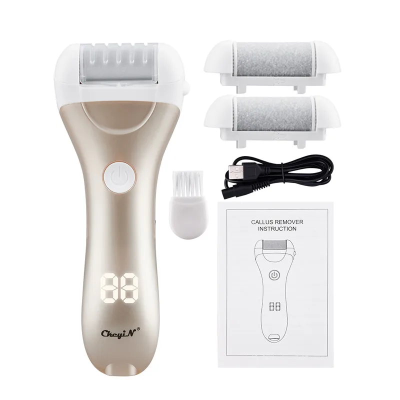

Rechargeable Electric Foot File Callus Remover Machine Pedicure Device Foot Care Tools Feet For Heels Remove Dead Skin 3 Heads