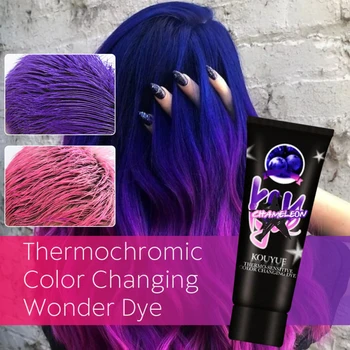 

Thermochrome Kleur Veranderende Wonder Dye Mermaid Haarverf Grijs Haar Kleur Crème Thermo Sensing Schaduw Verschuiven Haar