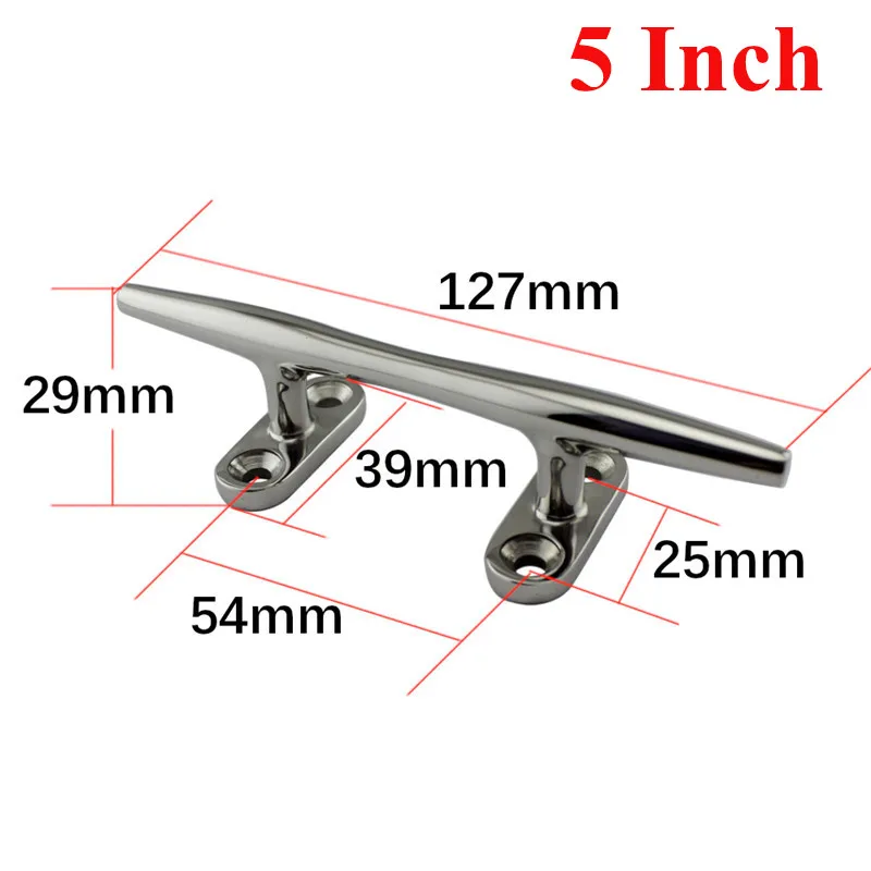 4 PCS 4 Inch Rope Cleat Deck Stainless Steel Soild  Produktbild-Vorschau 12