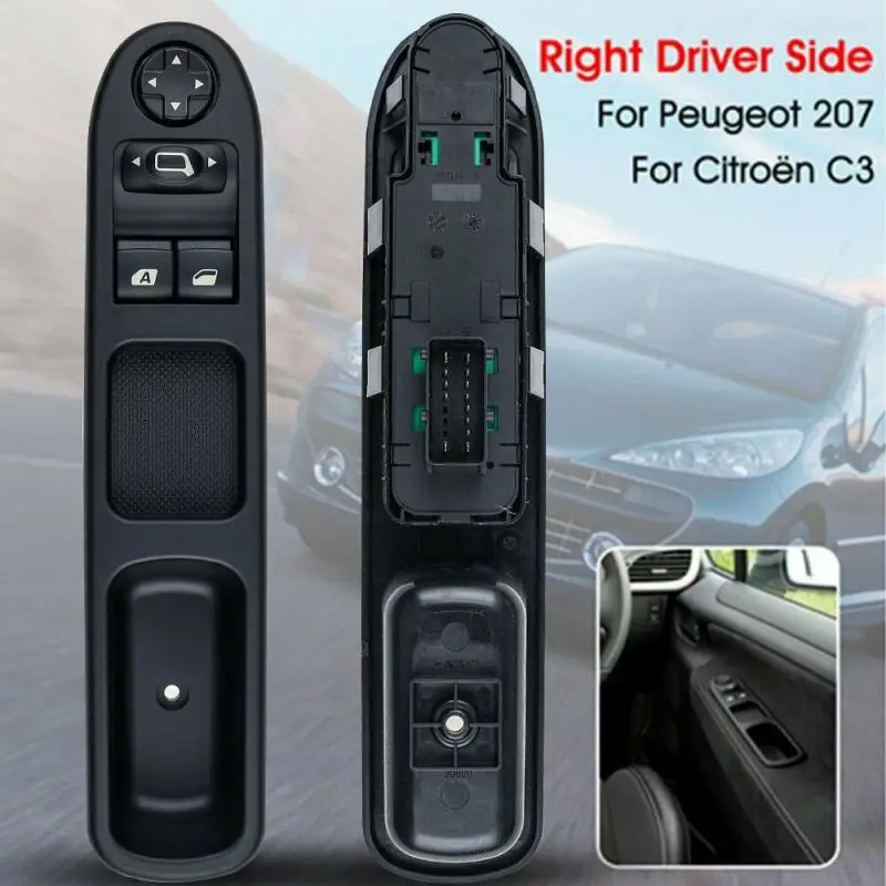 

1pc Power Window Switch Master Control Button For Peugeot 207 6554QC Automotive Goods Console Window button Switch Cover Caps