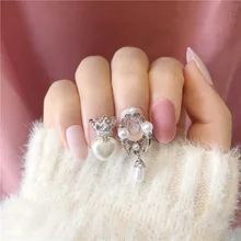 297-порошок серебро барокко износ Маникюр готовой продукции поддельные ногти патч Маникюр