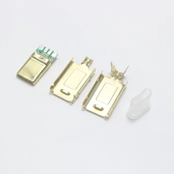 

1000sets TYPE-C USB 3.1 Plug Male connector welding Data OTG line interface DIY datacharging cable accessories Gold Nickel