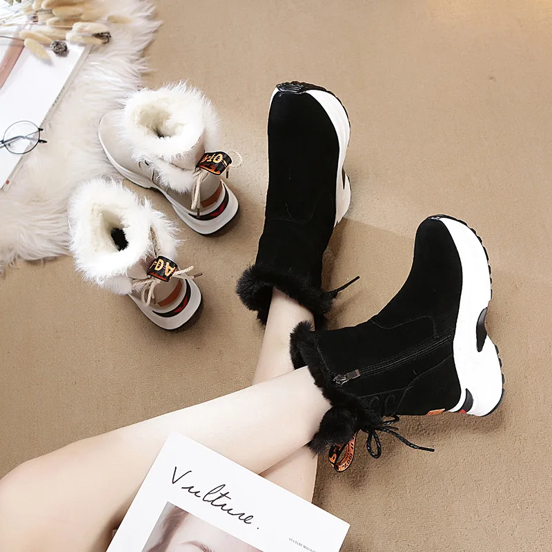 

Snow Boots Women's 2019 Winter New Style Korean-style Thick Bottomed Versatile Short Boots plus Velvet Online Celebrity Martin B