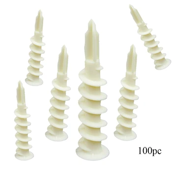 

100pcs Plumbing Mini Home Hardware Curtain Tool 6x33mm Accessories Expansion Tube Ribbed Nylon Wall Drywall Self Drilling