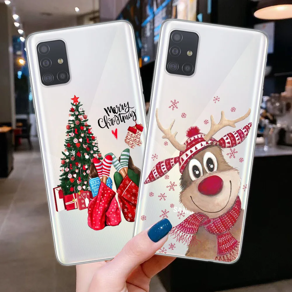 New Year Phone Case For Samsung Galaxy A51 A71 A21S A10 A20 A30 A40 A50 A70 A7 A6 A8 Plus 2018 Merry Christmas Soft TPU Cover | Мобильные