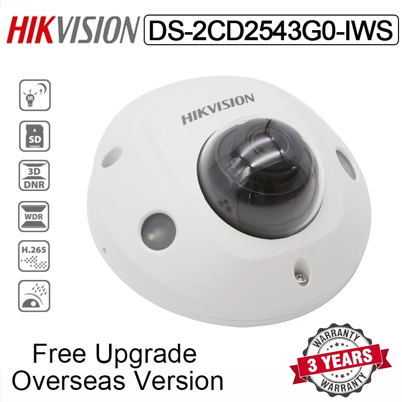 Original Hikvision DS-2CD2543G0-IWS 4MP Dome Camera H.265 POE IR 10m Outdoor Fixed Mini Wifi IP | Безопасность и защита