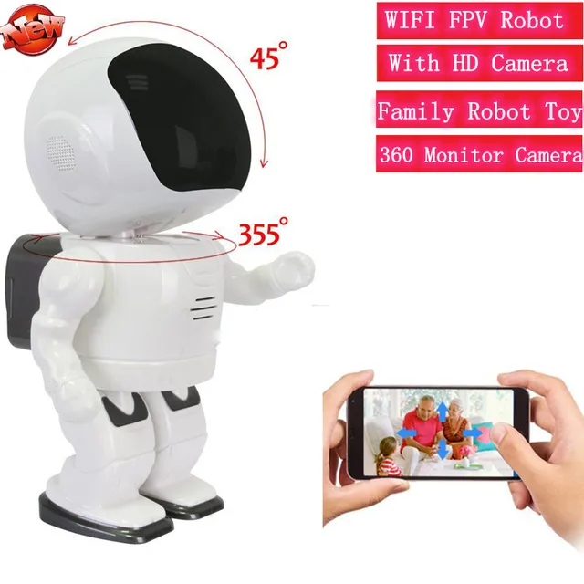 WIFI FPV RC Robot Toy With 360 degree 960P HD Camea WIFI FPV Family Robot Baby Monitor camera Phone Control family robot toys 1
