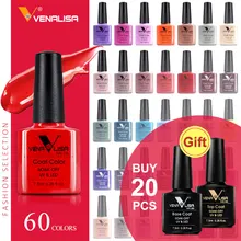 Canni 네일 젤 폴란드어 고품질 네일 아트 살롱 팁 60 뜨거운 판매 색상 7.5ml venalisa 유기 uv led 네일 젤 광택을 흠뻑 적시다(China)